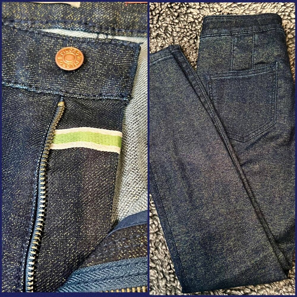 Pilcro Anthropologie Dark Indigo Shimmer Jeggings